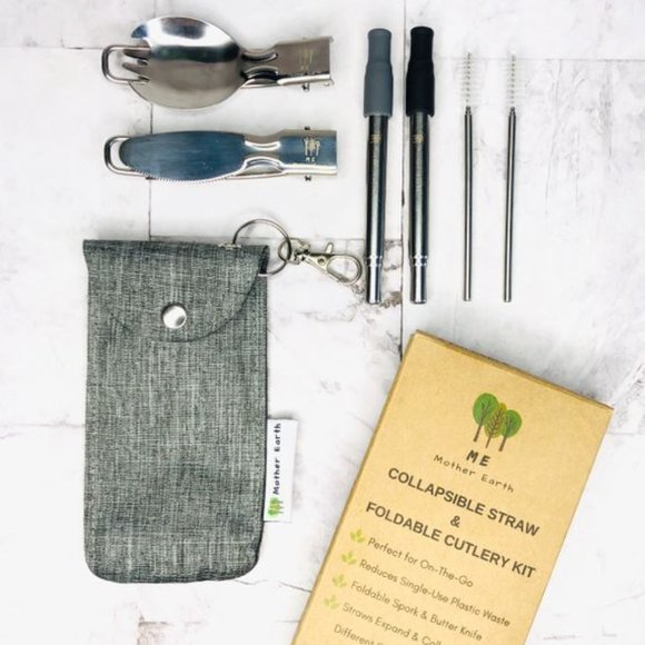Me Mother Earth Other - Collapsible Straw & reusable Cutlery Kit!